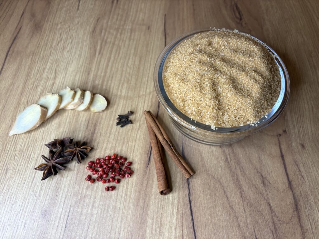 Sastojci za secerni sirup sa zacinima