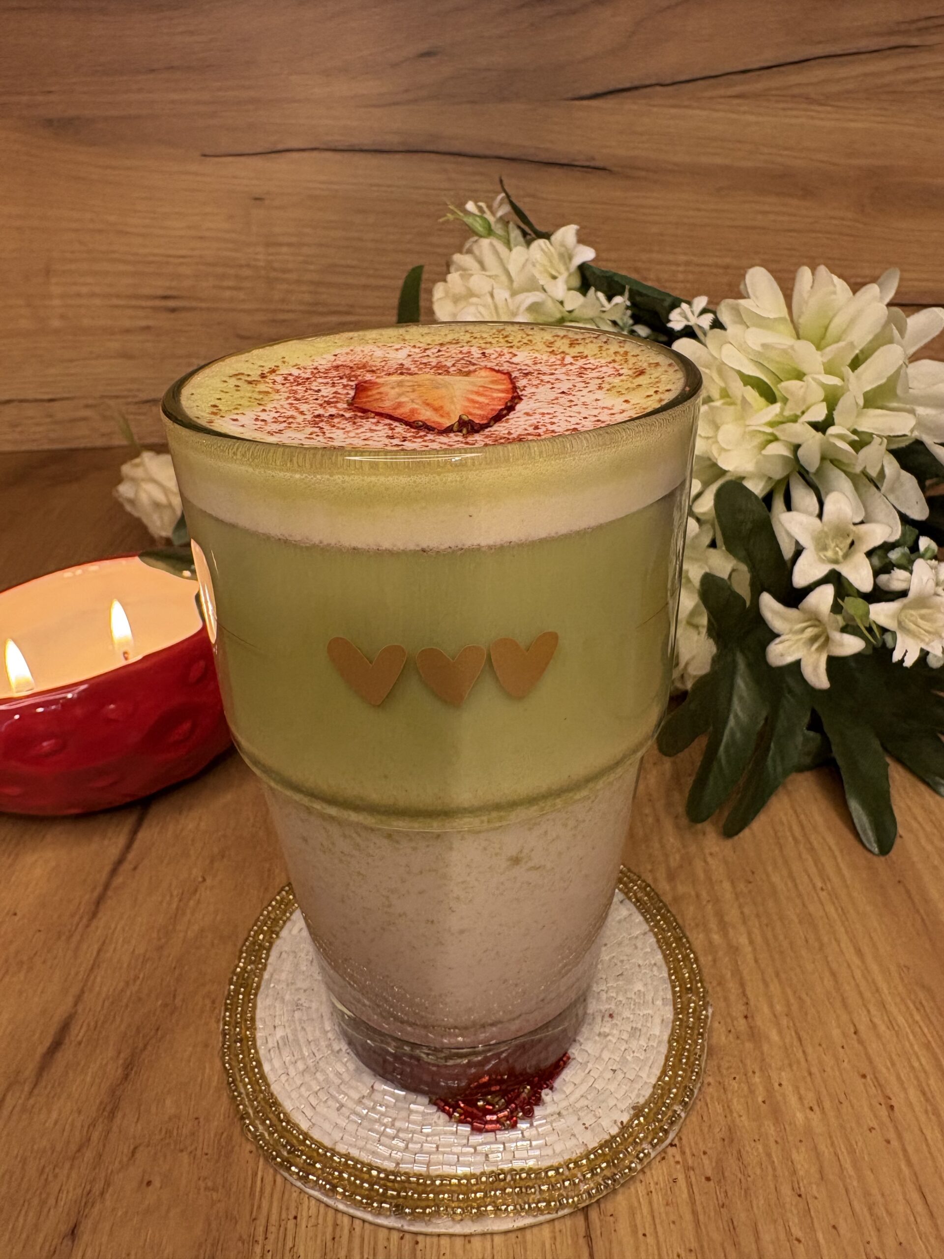 strawberry matcha latte recept